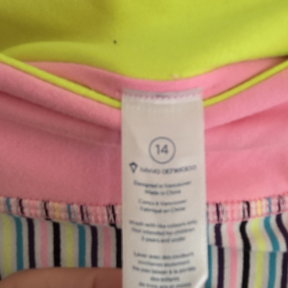 Ivivva | Pink Blue Yellow Black Striped Skort Girls Size 14 - Picture 3 of 5